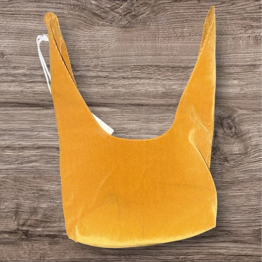 MERIT‎ Corduroy Shoulder Bag Mustard Yellow Hobo Slouchy Tote Soft Boho Chic NWT